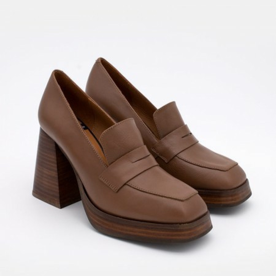 ANGEL ALARCON Tular - Women'S Chunky Heels & Platforms Leather Moccasins | Autumn - Winter - Aw