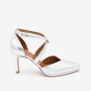 ANGEL ALARCON Liliam - Comfortable, Medium Heel And Low Platform Metallized Leather Pump | Wedding Shoes
