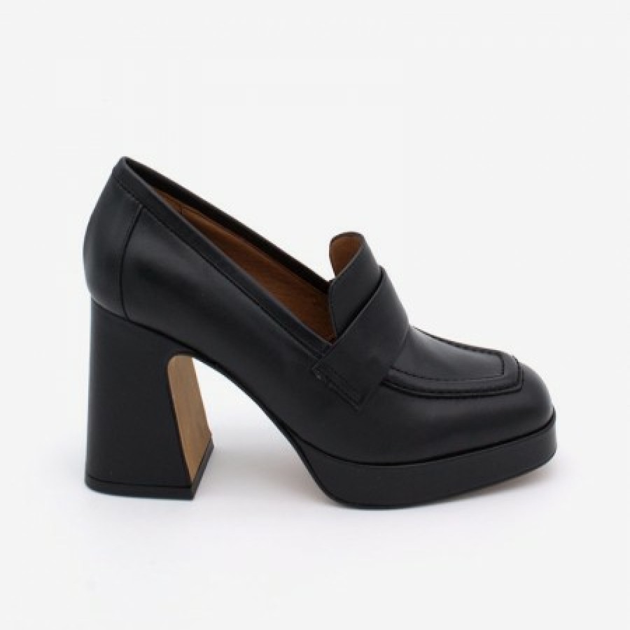 ANGEL ALARCON Pinay - Leather Women'S Moccasin With Block Heel And Platform | Autumn - Winter - Aw