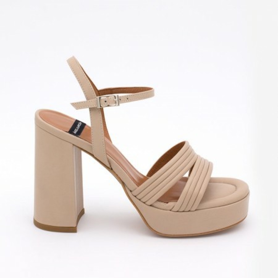 ANGEL ALARCON Amber - Strap Leather Sandals With Block High Heel & Platform | Spring - Summer - Ss