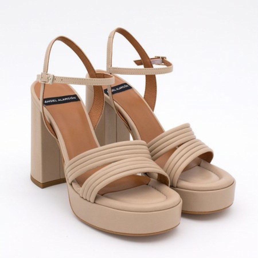 ANGEL ALARCON Amber - Strap Leather Sandals With Block High Heel & Platform | Spring - Summer - Ss