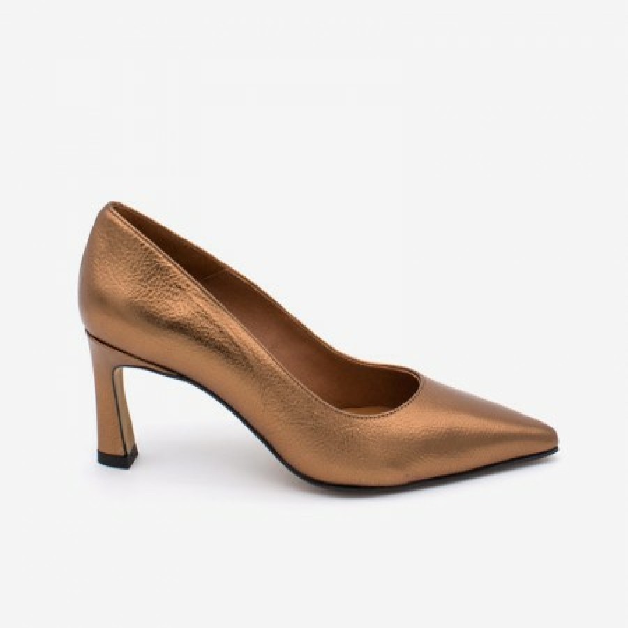 ANGEL ALARCON Febe - Metallized Leather Stiletto With Medium Heel | Autumn - Winter - Aw