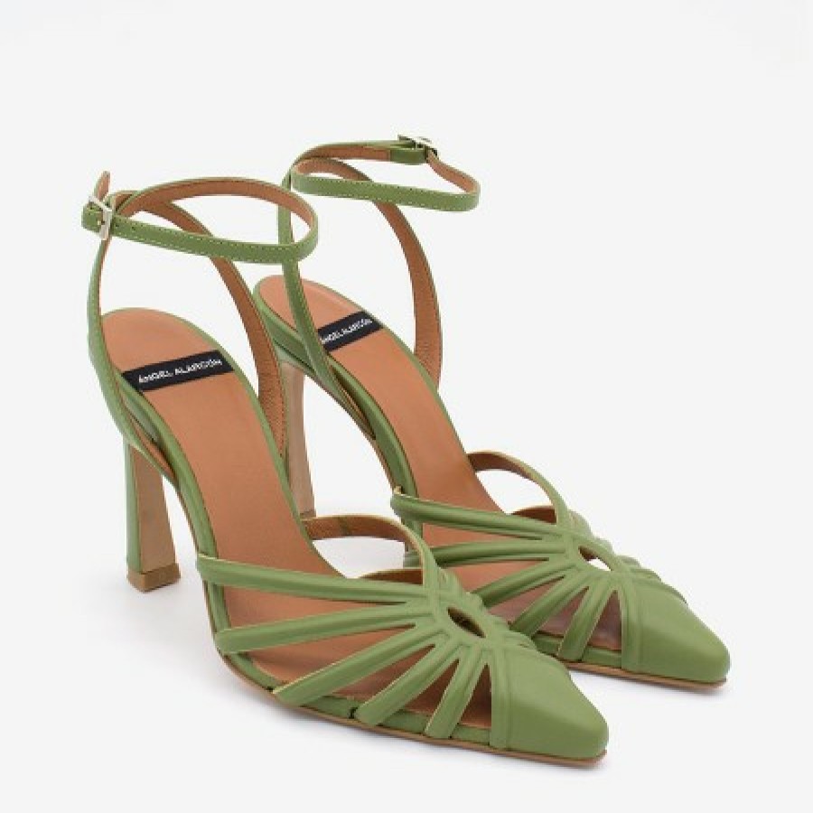 ANGEL ALARCON Lari - Leather Ankle Strap Pointed Toe Pump | Spring - Summer - Ss