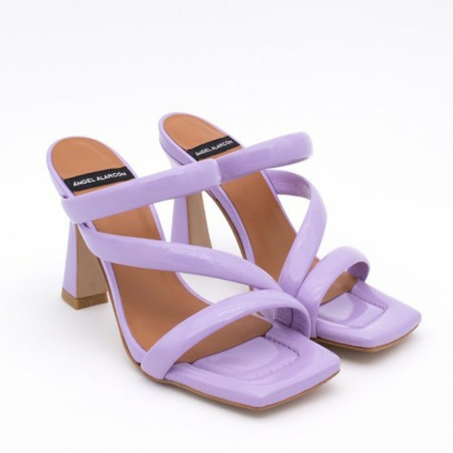 ANGEL ALARCON Cameron - Shiny Leather Padded Straps Sandals With High Heel | Spring - Summer - Ss