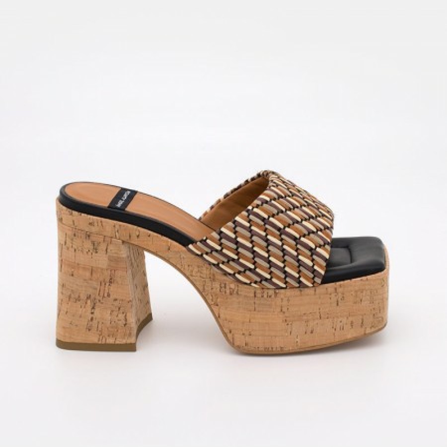 ANGEL ALARCON Mahalia - High Cork Platforms Foamed Mules | Last Units