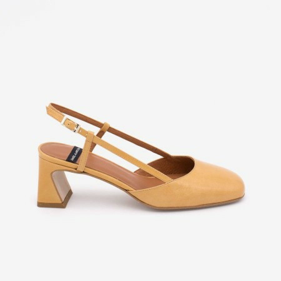 ANGEL ALARCON Darby- Shiny Leather Slingback Pumps With Medium Heel | Spring - Summer - Ss