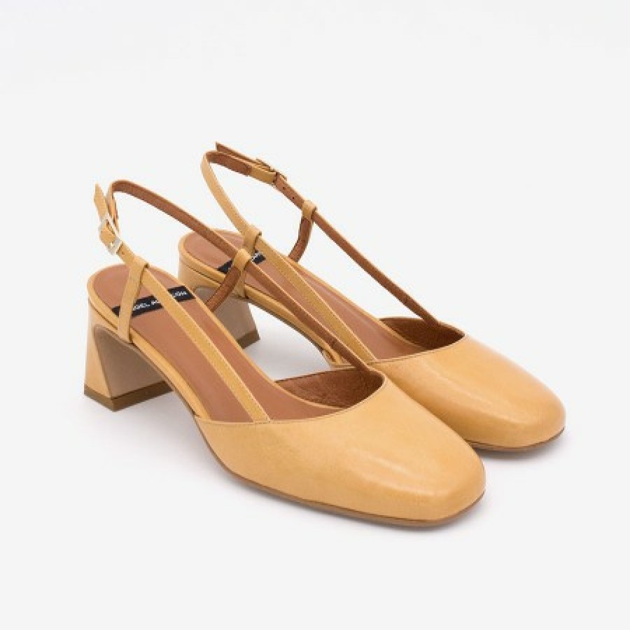ANGEL ALARCON Darby- Shiny Leather Slingback Pumps With Medium Heel | Spring - Summer - Ss