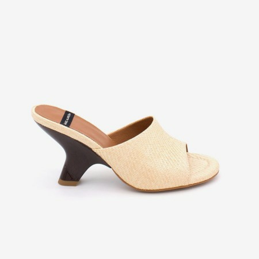 ANGEL ALARCON Kady - Raffia Mule With A Design Heel | Spring - Summer - Ss