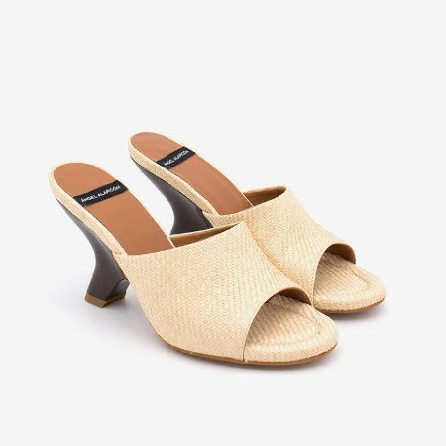 ANGEL ALARCON Kady - Raffia Mule With A Design Heel | Spring - Summer - Ss