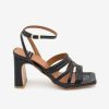 ANGEL ALARCON Panne - Shiny Leather Ankle Strap Heeled Sandals | Spring - Summer - Ss