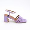 ANGEL ALARCON Roberts - Metallized Leather Strap Sandals With Medium Heel | Spring - Summer - Ss