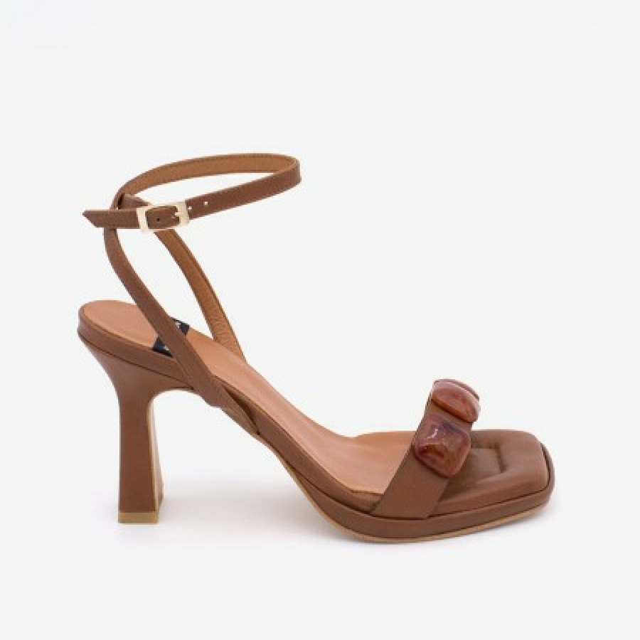 ANGEL ALARCON Perlet - Leather Ankle Strap Sandals With Carey Trim | Spring - Summer - Ss