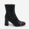 ANGEL ALARCON Lesley - Heeled Leather Booties With Square Toe & Zipper | Autumn - Winter - Aw