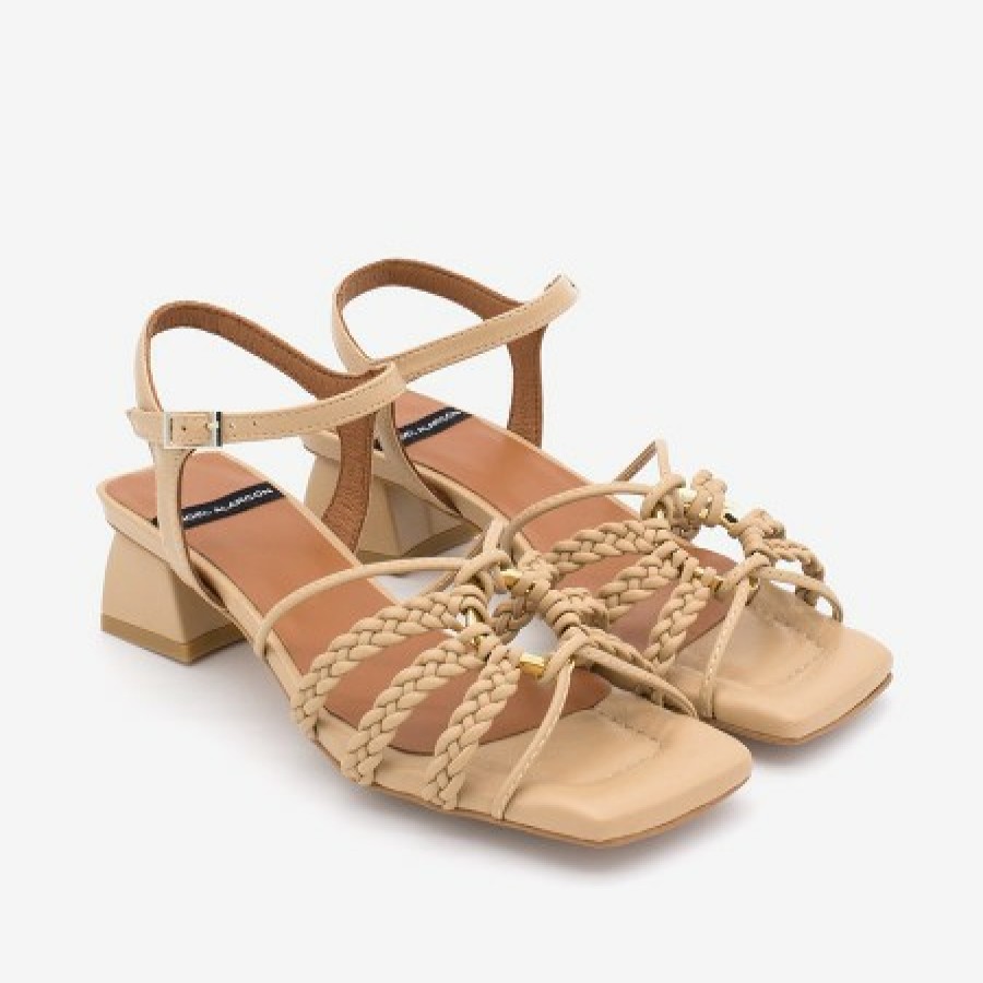 ANGEL ALARCON Gela - Braided Vegan Leather Sandal With Low Heel. | Spring - Summer - Ss