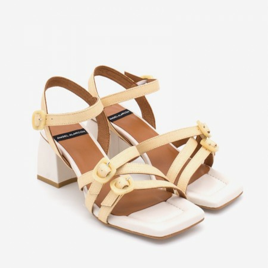 ANGEL ALARCON Ralia - Slingback Raffia & Leather Sandals With Carey Trim | Spring - Summer - Ss