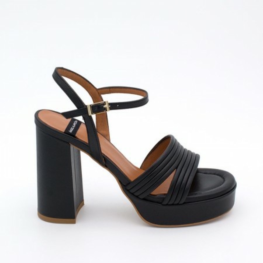 ANGEL ALARCON Amber - Strap Leather Sandals With Block High Heel & Platform | Spring - Summer - Ss