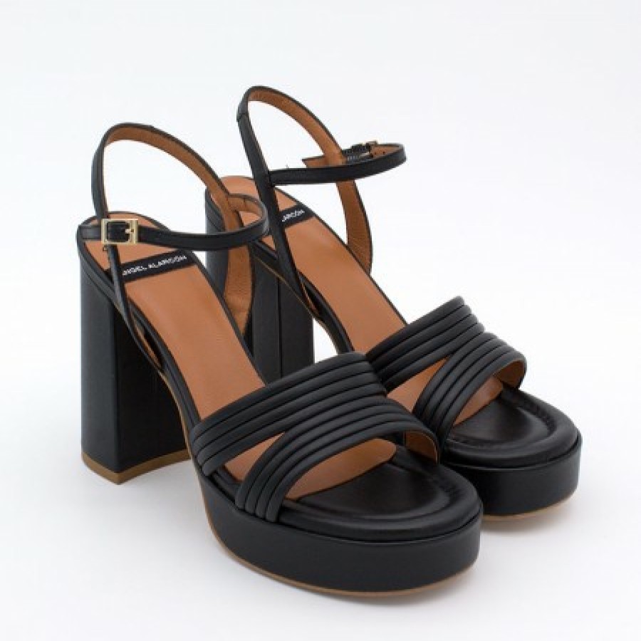ANGEL ALARCON Amber - Strap Leather Sandals With Block High Heel & Platform | Spring - Summer - Ss