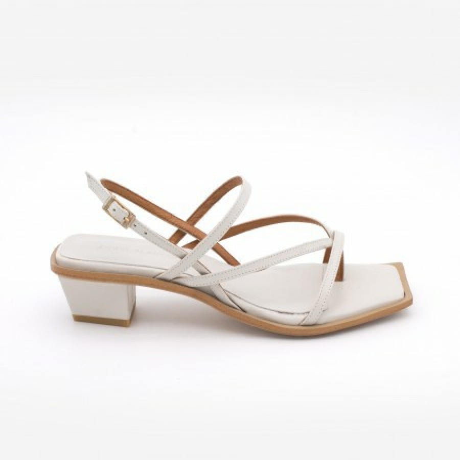 ANGEL ALARCON Rowland - Leather Sandals With Geometric Heel | Last Units