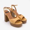 ANGEL ALARCON Esmar - Shiny Leather Padded Ankle Strap Sandal With Wide Heel And Platform | Sandals