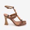 ANGEL ALARCON Masal - Leather Ankle T-Strap High Heel Sandal With Carey Ornament | Spring - Summer - Ss