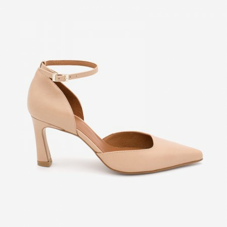 ANGEL ALARCON Halle - Leather Ankle Strap Pointed-Toe D'Orsay | Heeled Shoes