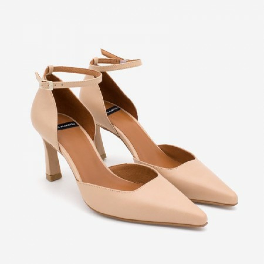 ANGEL ALARCON Halle - Leather Ankle Strap Pointed-Toe D'Orsay | Heeled Shoes