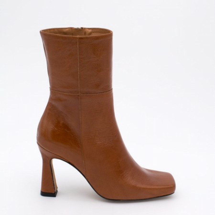 ANGEL ALARCON Selena - Shiny Leather Ankle Boots With Zipper | Autumn - Winter - Aw