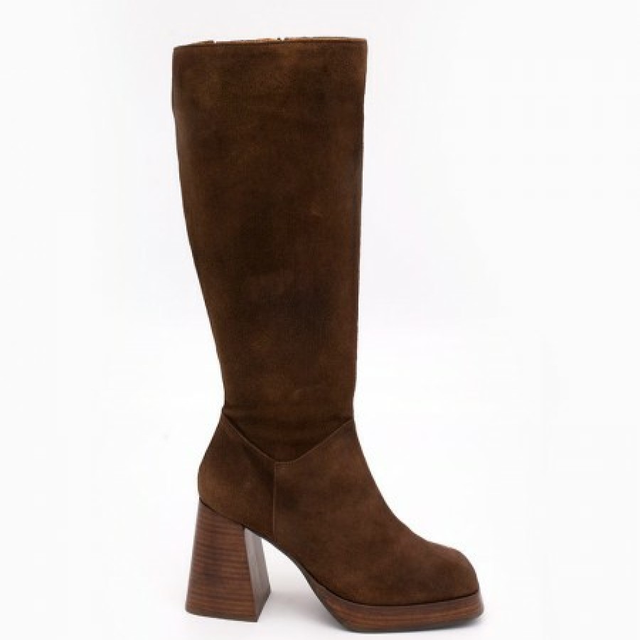 ANGEL ALARCON Liberia - Suede Boots With Block Heel And Platform | Last Units