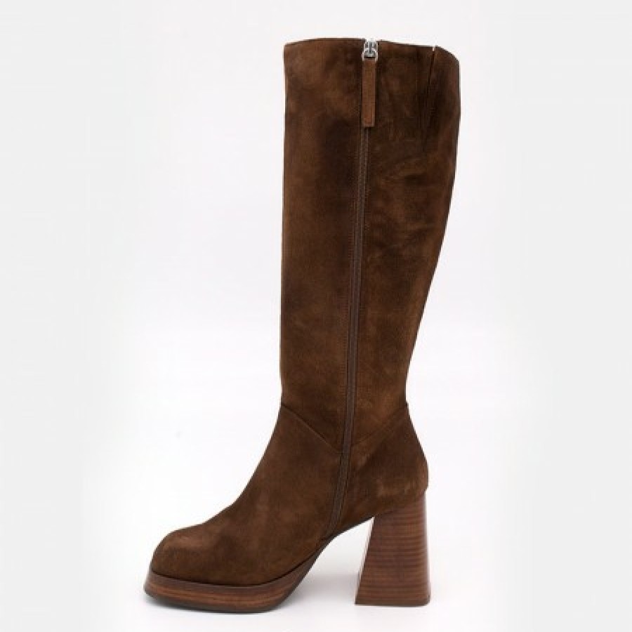 ANGEL ALARCON Liberia - Suede Boots With Block Heel And Platform | Last Units