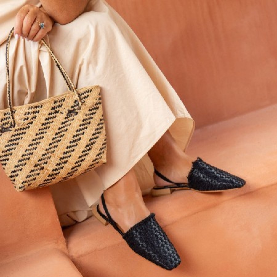 ANGEL ALARCON Liza - Raffia Slingback Flats | Last Units