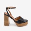 ANGEL ALARCON Esmar - Shiny Leather Padded Ankle Strap Sandal With Wide Heel And Platform | Spring - Summer - Ss