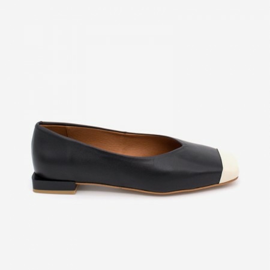 ANGEL ALARCON Terola - Women'S Leather Flat With Bicolour Toecup | Spring - Summer - Ss