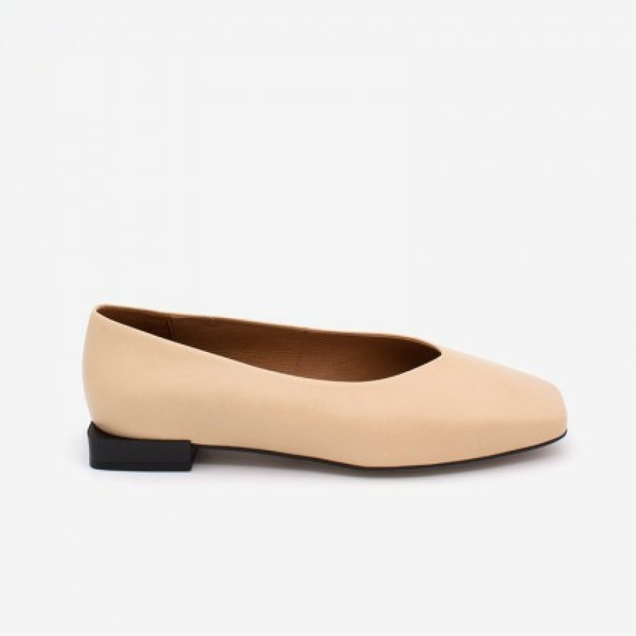 ANGEL ALARCON Hebe - Leather Square Toe Flat | Autumn - Winter - Aw