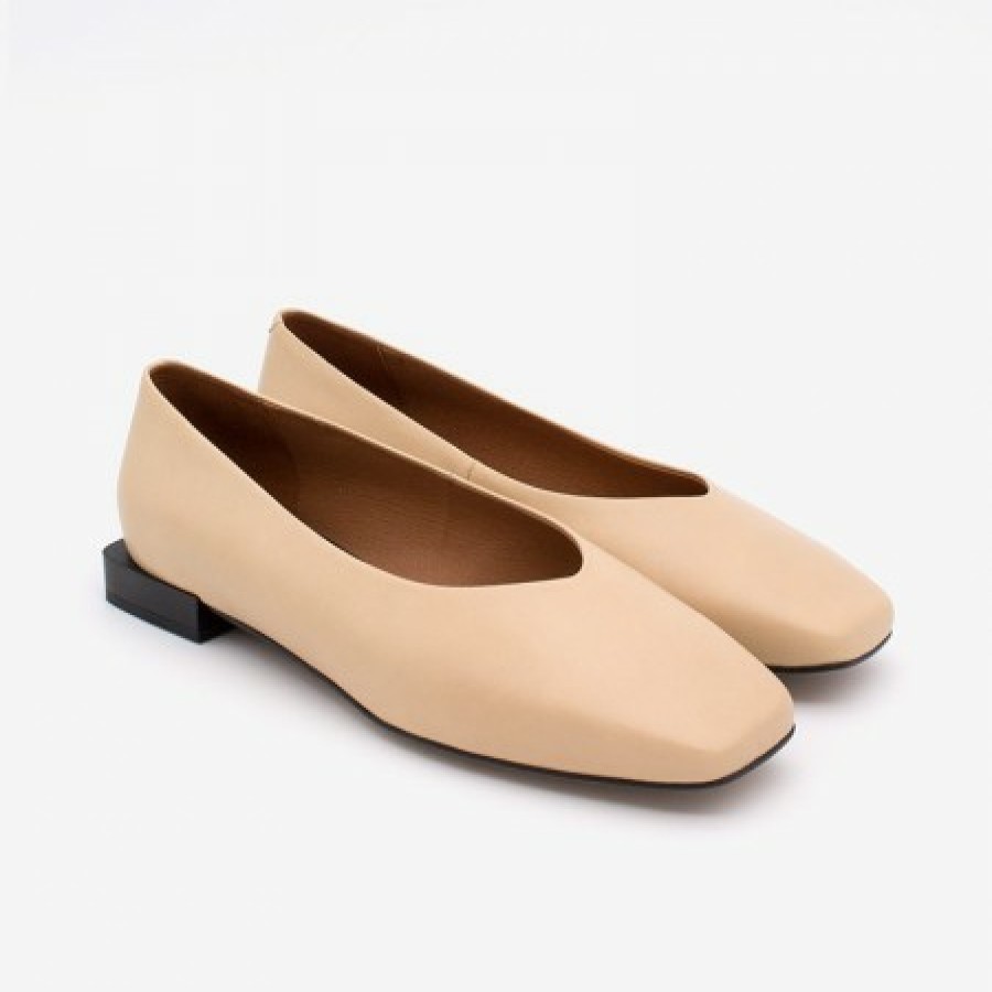 ANGEL ALARCON Hebe - Leather Square Toe Flat | Autumn - Winter - Aw
