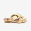 ANGEL ALARCON Amos - Padded Metallized Leather Flat Sandals | Spring - Summer - Ss