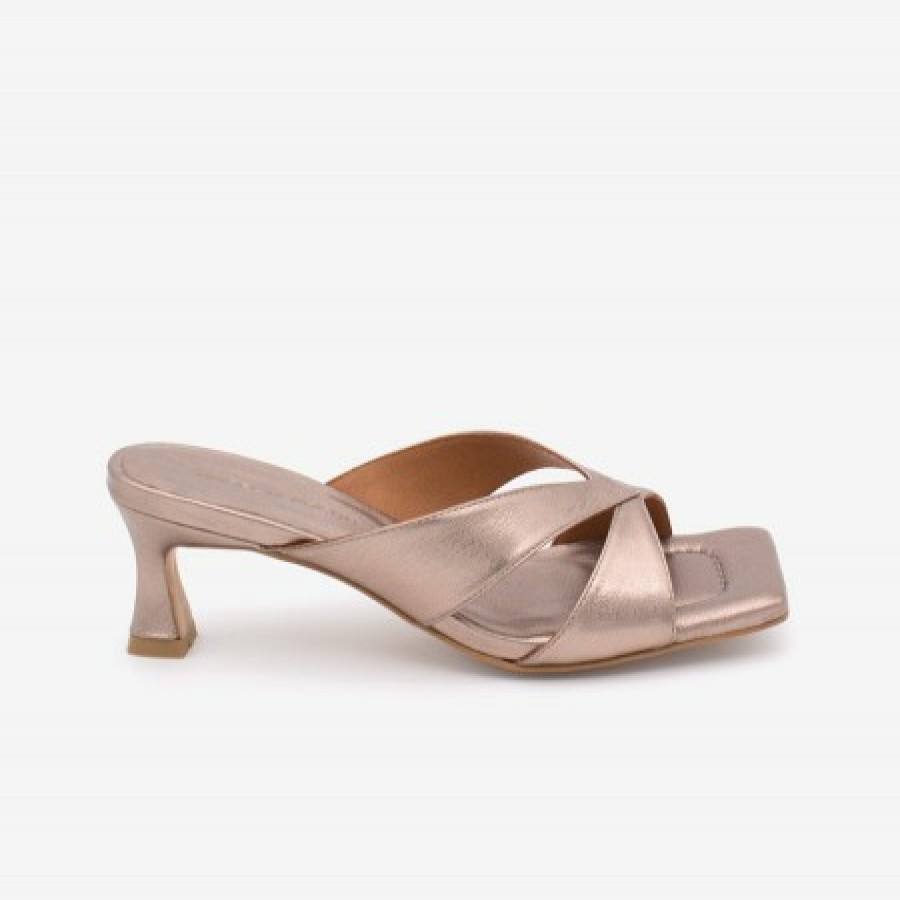 ANGEL ALARCON Inea - Metallized Leather Sandals With Low Heel | Spring - Summer - Ss