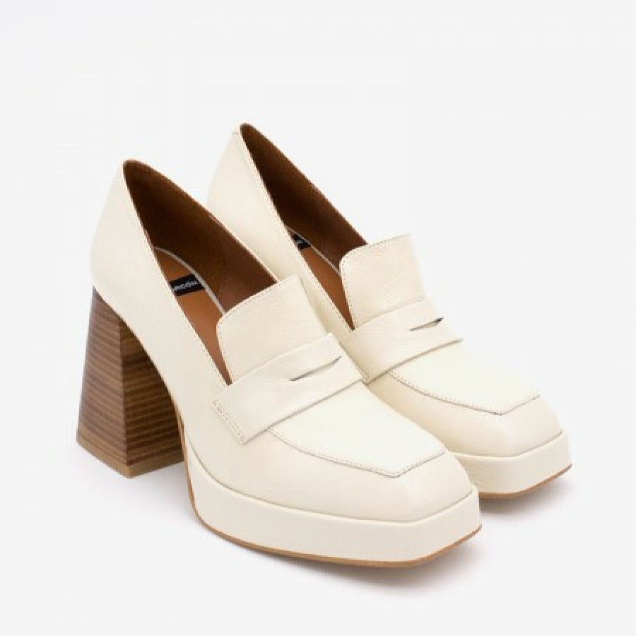 ANGEL ALARCON Tular - Women'S Chunky Heels & Platforms Metallized Leather Moccasins | Autumn - Winter - Aw