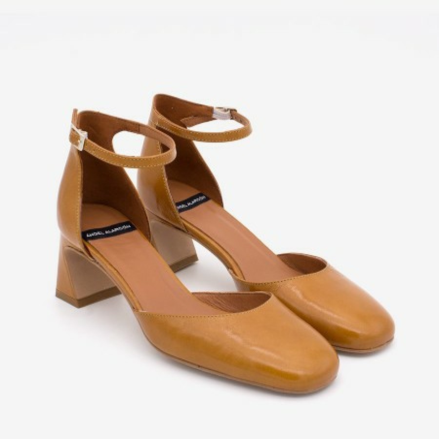 ANGEL ALARCON Daimee - Shiny Leather Women'S Ankle Strap D'Orsay Shoe | Spring - Summer - Ss