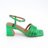 ANGEL ALARCON Roberts - Metallized Leather Strap Sandals With Medium Heel | Spring - Summer - Ss