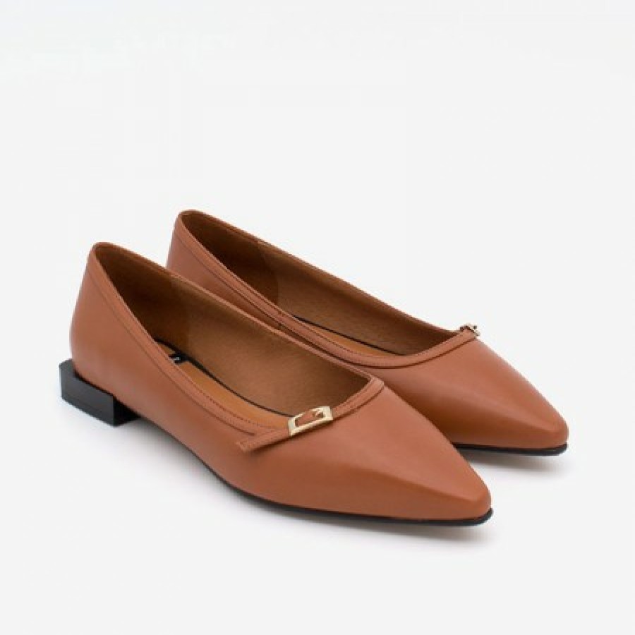 ANGEL ALARCON Nerea - Leather Pointed Toe Women'S Flats | Autumn - Winter - Aw