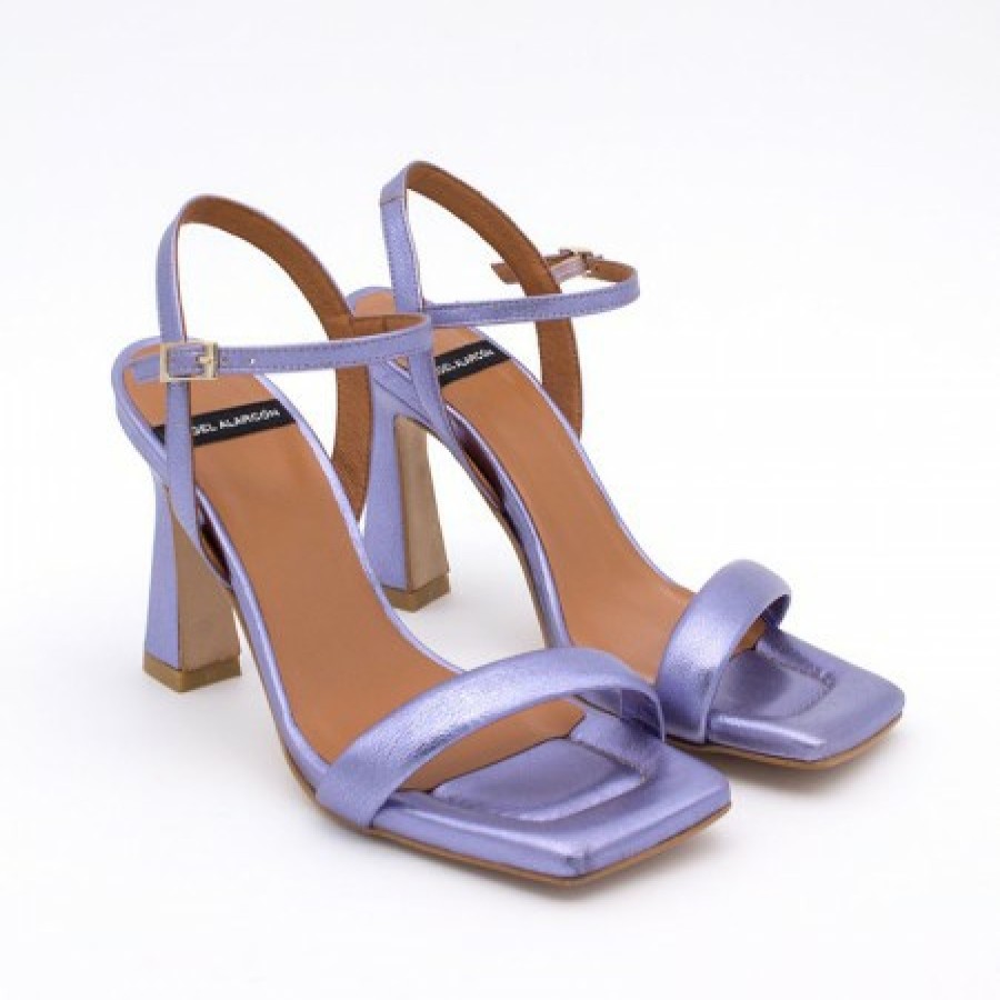 ANGEL ALARCON Carole - Heeled Women'S Metallized Leather Sandals | Spring - Summer - Ss