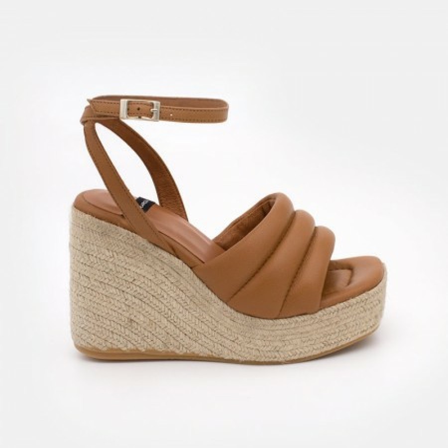 ANGEL ALARCON Keaton- Foamed Wedge Leather Ankle Strap Sandals | Last Units
