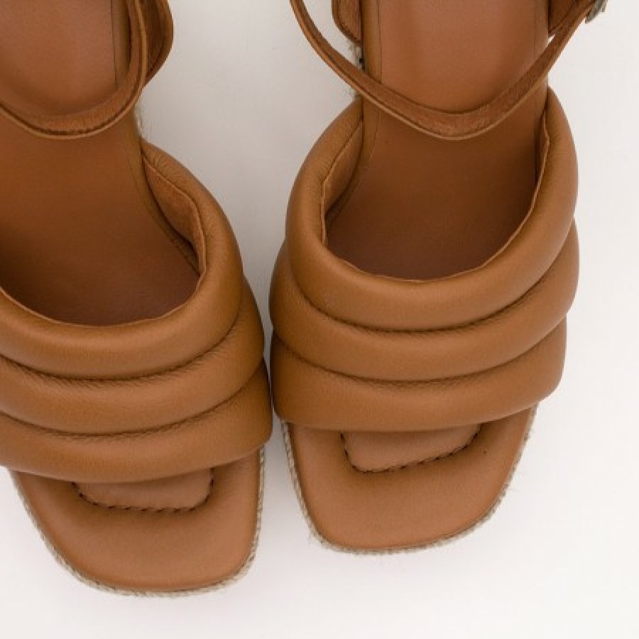ANGEL ALARCON Keaton- Foamed Wedge Leather Ankle Strap Sandals | Last Units