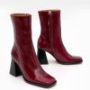 ANGEL ALARCON Oconnor - Shiny Leather Ankle Boots With Zipper & Block Heel | Autumn - Winter - Aw