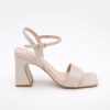 ANGEL ALARCON New Megan - Pearl Leather Sandals With Wide High Heel | Wedding Shoes