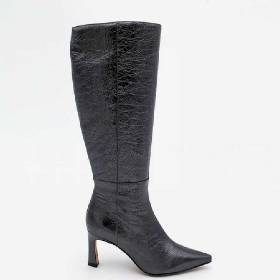 ANGEL ALARCON Deka Line - Metallic Lather Women'S Heeled Pointed Toe Boots | Autumn - Winter - Aw