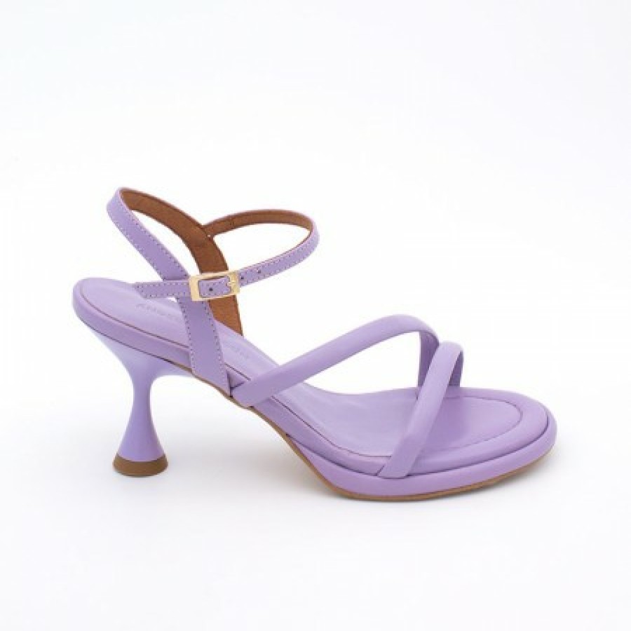 ANGEL ALARCON Cathy - Leather Padded Sandals With Conical Heel | Spring - Summer - Ss