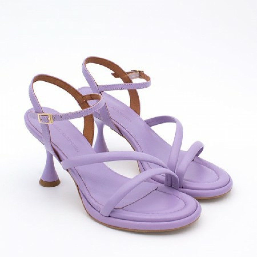 ANGEL ALARCON Cathy - Leather Padded Sandals With Conical Heel | Spring - Summer - Ss