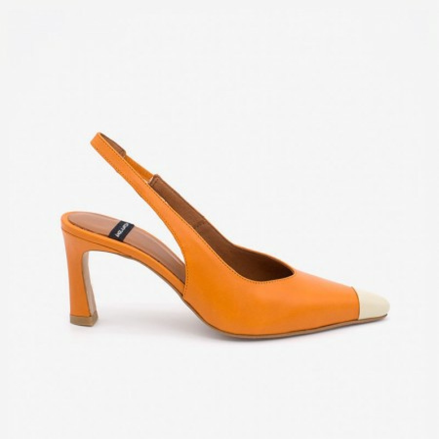 ANGEL ALARCON Hudesta - Leather Slingback High Heel Stiletto With Bicolour Pointed Toe | Spring - Summer - Ss