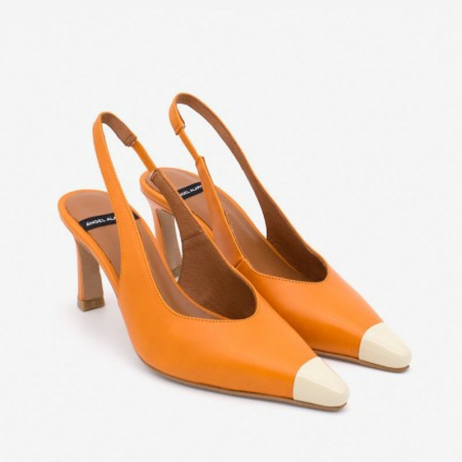ANGEL ALARCON Hudesta - Leather Slingback High Heel Stiletto With Bicolour Pointed Toe | Spring - Summer - Ss
